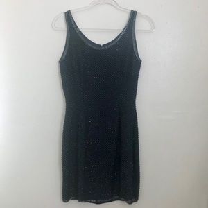 Vintage Ann Taylor Beaded Navy Dress